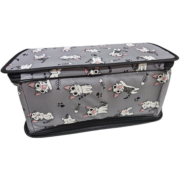 Pet Carrier for Cat, Dog or Other Pets, Grey Cats Print - Picture 6 of 8